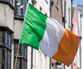An Irish flag flies in Dublin, Ireland. Photographer: Jason Alden/Bloomberg
