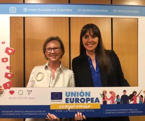 Patricia Llombart, Embajadora de la Unión Europea en Colombia y Diana Quimbay, Asesora de Cooperación Bilateral en la Agencia Presidencial de Cooperación