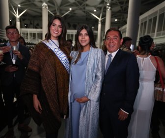 Gabriela Tafur, Srta. Colombia, Daniela Assis Fierro, Gestora Social de Boyacá y Carlos Andrés Amaya, Gobernador de Boyacá