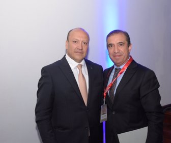 Evert Montero, presidente de Fecoljuegos, y Juan Carlos Restrepo, presidente de Asojuegos