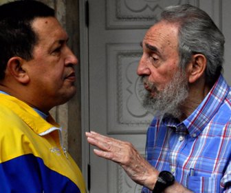 Hugo Chávez y Fidel Castro.