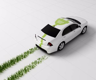 3d rendering of a Electric car concept