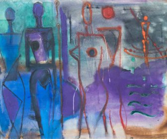 Guillermo Wiedemann_Negras_acuarela sobre papel_1955