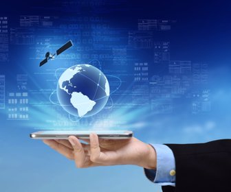 A concept of global internet connection on a smart phone.